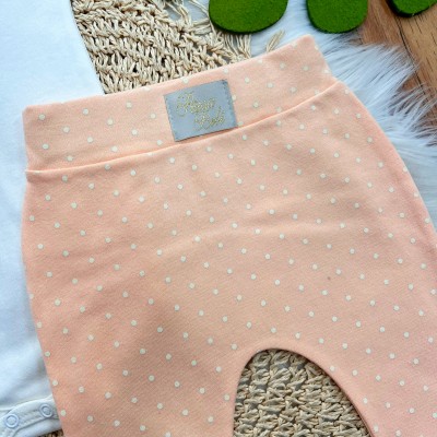 Conj. de Malha 3 peças - Casinha de Passarinho - Salmão e Off White